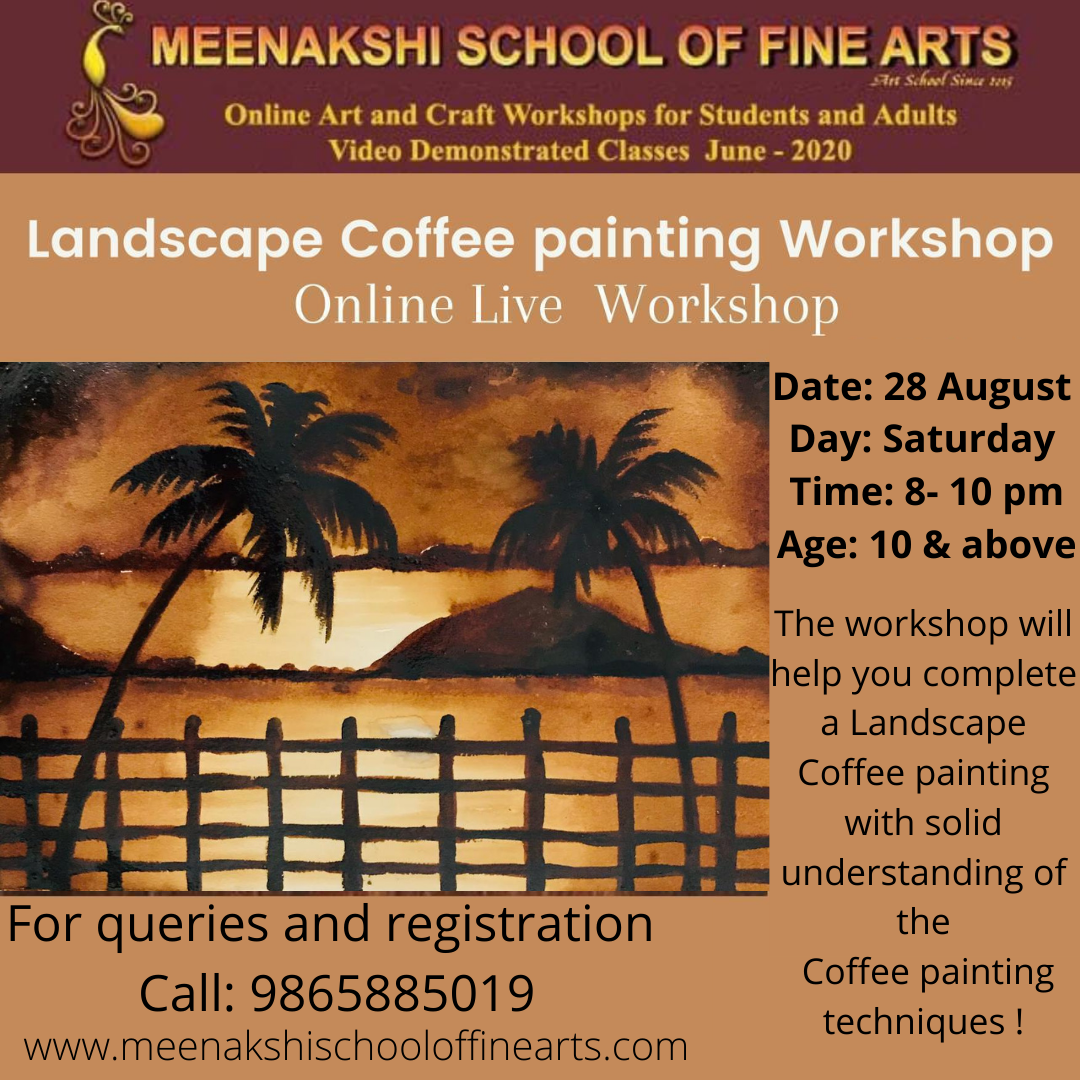 Landscape Coffee Painting Live Workshop | Online Drawing Classes